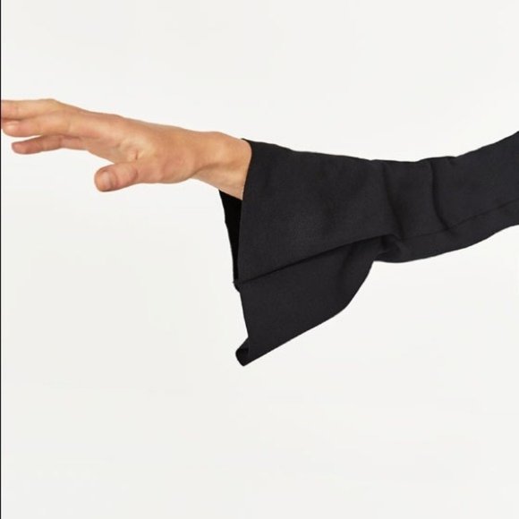 Zara Off the Shoulder Ruffle Black Mini Dress - Picture 4 of 11